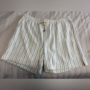 Banana Republic Cream and Blue Striped Men Shorts